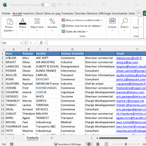 version excel